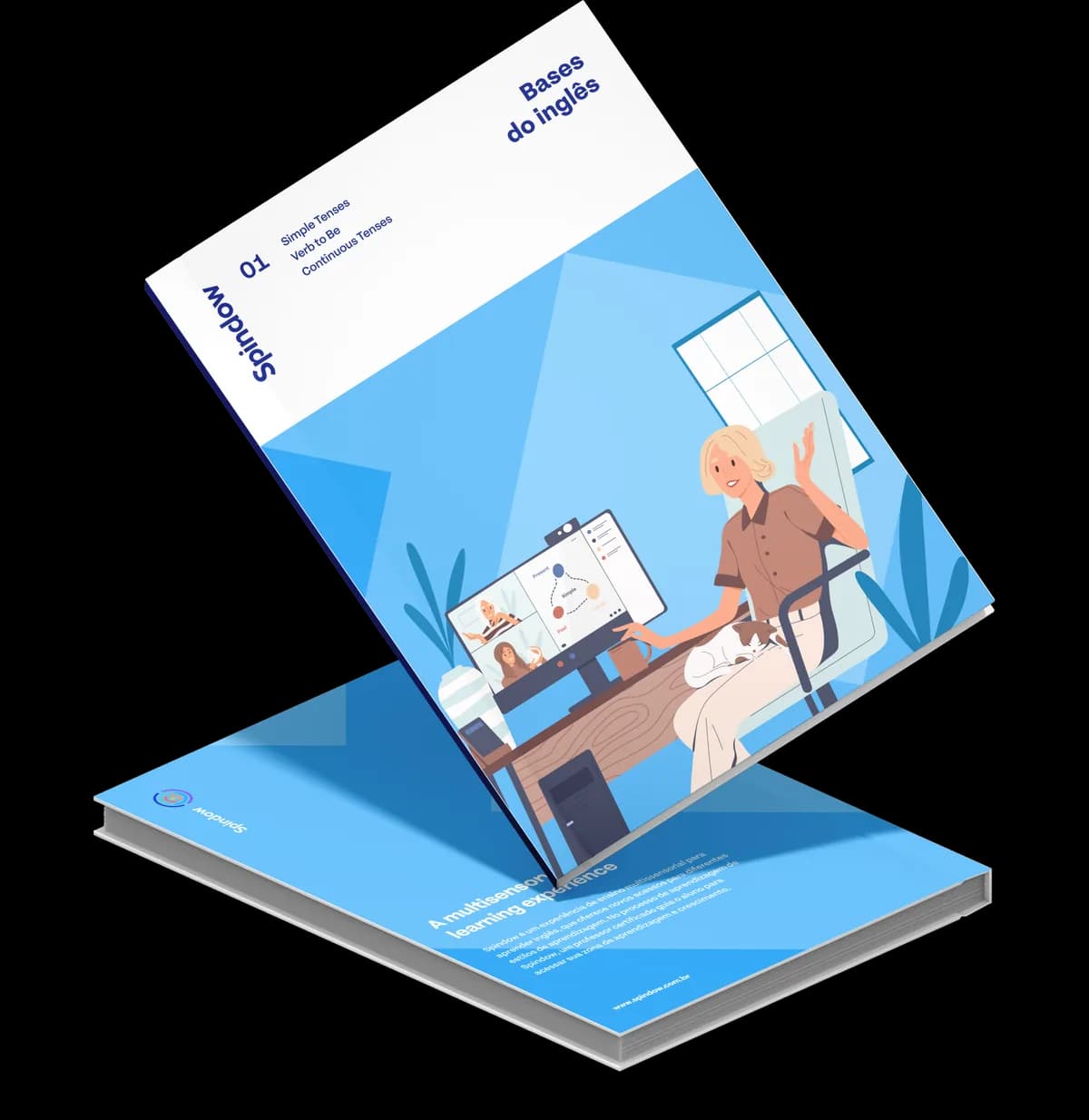 Mockup do Spinning Book "Bases do inglês", material 1 de 11