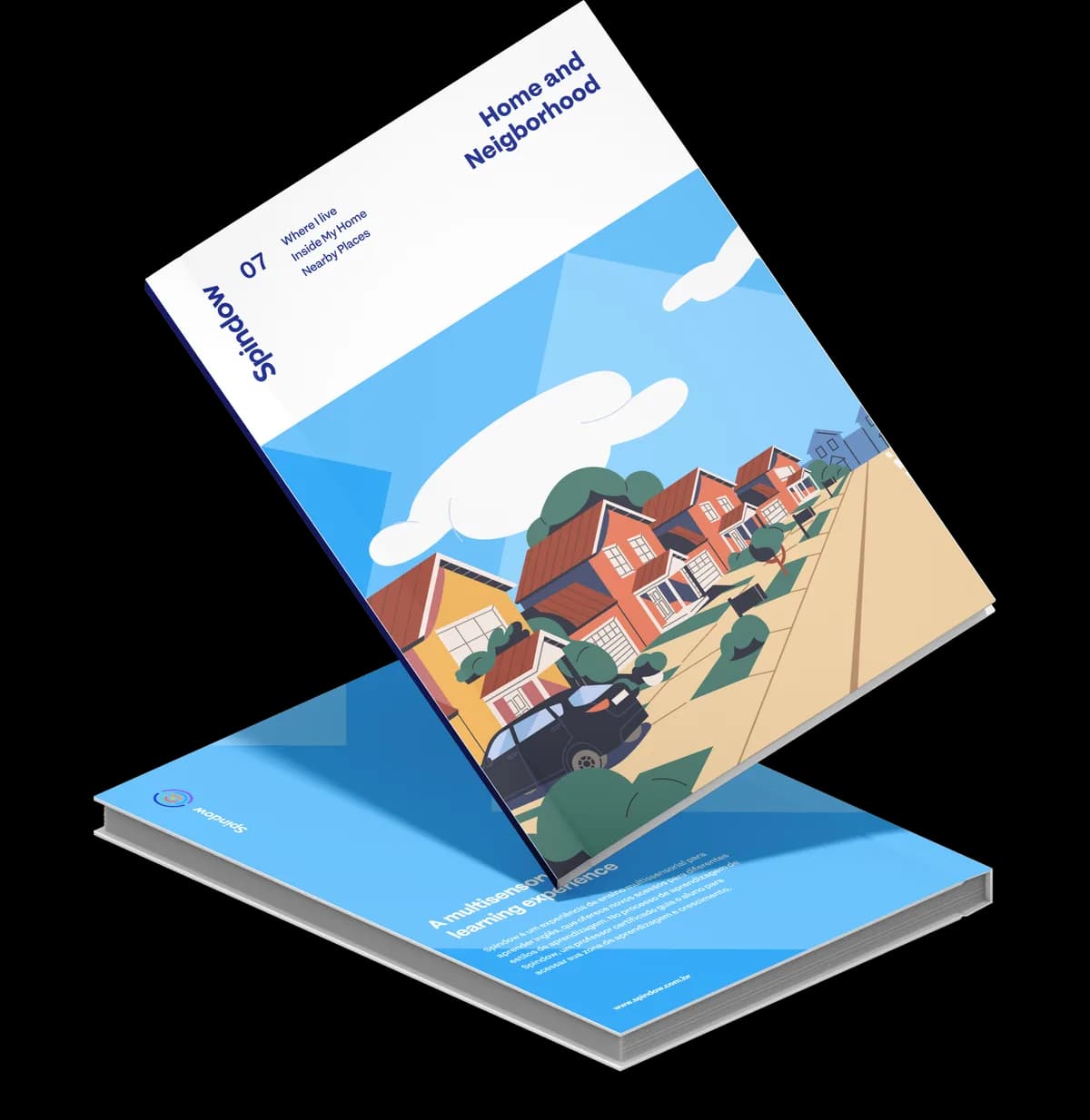 Mockup do Spinning Book "Home and Neighborhood", material 7 de 11